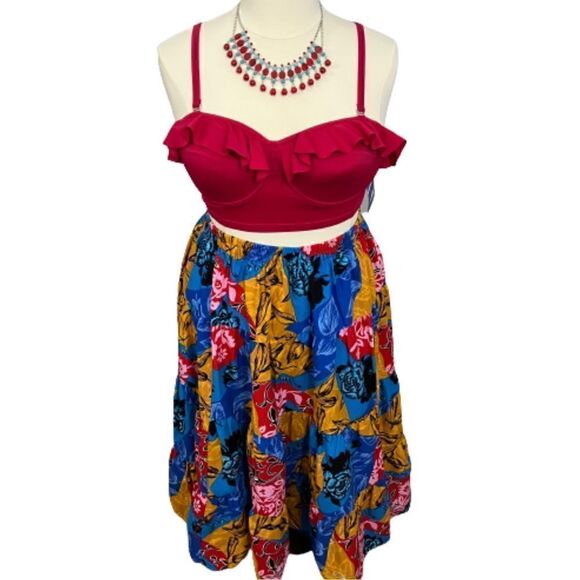 Vintage Imagine No Boundaries Brilliantly Colored Hawaiian Skirt - 20W - Picture 1 of 10